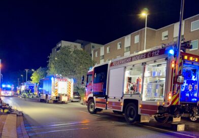 B4Y Brand in einem 7 geschossigen Wohnhaus